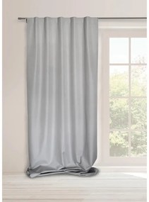 Tenda oscurante ignifuga Linen grigio, passanti nascosti 140x300 cm