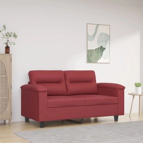 Divano A 2 Posti Rosso Vino 120 Cm İn Similpelle /