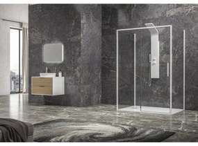 Kamalu - Box doccia 3 lati 90x100x90 scorrevole  telaio bianco | KLA-4000N