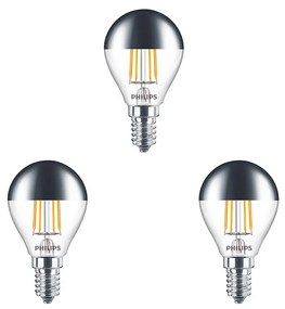 Philips - 3-pack Lampadina LED 4W Filament Top a Specchio Corona (397lm) E14