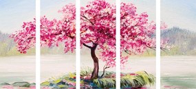 Quadri 5 pezzi – Ciliegio orientale in rosa