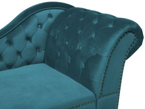 Chaise longue destra in velluto verde acqua NIMES Beliani