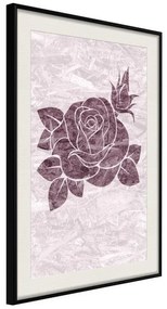 Poster  Monochromatic Rose  Cornice Quadri Cornice nera con pass-partout, Larghezza x Altezza Home decor 30x45