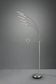 Reed piantana led 5x led, 3,5w 350lm, 3000k acciaio satinato ad arc...