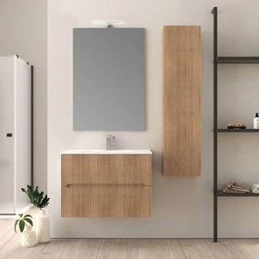 Mobile bagno 80 cm cannettato rovere tabacco Riga