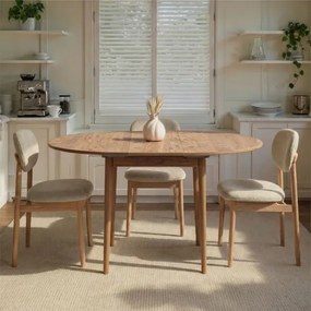 Tavolo Tondo Da Pranzo Allungabile 100-130 Cm Da Interno Viona Rovere