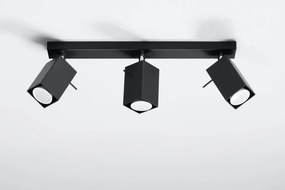 Plafoniera da Soffitto in Acciaio 3xGU10 MERIDA 3 Nera Orientabile