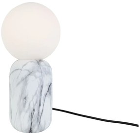 Lampada da tavolo bianca con decoro in marmo, altezza 32 cm Gala - Leitmotiv