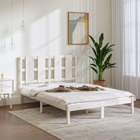 Letto Senza Materasso Bianco 140x190 Cm Legno Massello Di Pino /