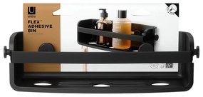 Mensola da bagno senza foratura nera in plastica Flex Adhesive – Umbra