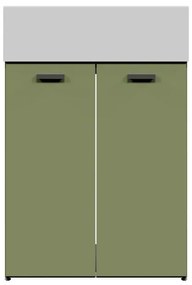 Mobile da bagno sotto lavabo COLAVENE Nobu verde opaco L 59 x H 71 x P 49 cm 2 ante, lavabo non incluso