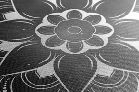 Quadro su tela – Mandala moderna con motivo orientale in bianco e nero