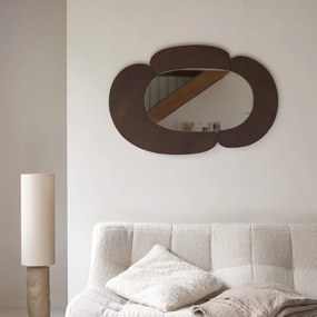 Tikamoon - Specchio ovale in legno mindi scuro 115x75 Eda
