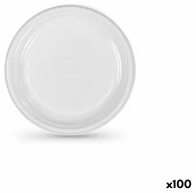 Set di piatti riutilizzabili Algon Bianco Plastica 20,5 cm (100 Unità)
