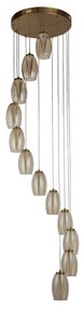 Lampadario Contemporaneo Ciclon Acciaio Bronzo Vetro Led 5,33W 3000K