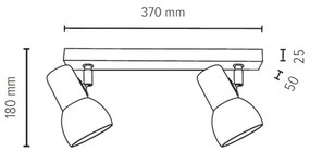 Spot-Light 2224274 - Faretto SVENDA 2xE27/60W/230V