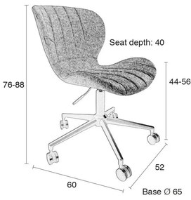 Sedia da ufficio blu OMG - Zuiver