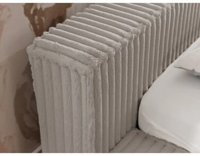 Letto matrimoniale imbottito grigio con contenitore e rete inclusi 180x200 cm Cloe – Ropez