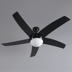 Ventilatore da soffitto nero con stampa legno 132 cm con telecomando - Cool