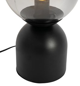 Lampada da tavolo hotel chic nera con vetro fumé - Pallon Trend
