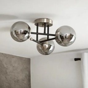 Brilagi - Plafoniera a montaggio superficiale MALIVA 3xE14/15W/230V cromo opaco/fumé