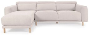 Kave Home - Divano Singa 3 posti con chaise longue sinistra bianco 296 cm