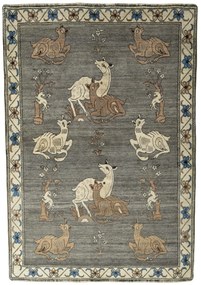 Gabbeh Tappeto 150 x 210 Nero (Iran) Annodato A Mano