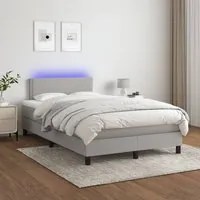 Letto a Molle Materasso e LED Grigio Chiaro 120x200 cm Tessuto cod mxl 57751