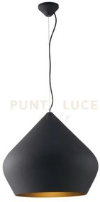 Lampadario a sospensione tholos nera e oro 1 luce attacco e27 52x20...