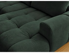 Divano angolare verde allungabile e con contenitore (penisola a sinistra/a U) con rivestimento in ciniglia Fuji – Bobochic Paris