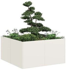 Fioriera Bianca 80x80x40 Cm İn Acciaio Laminato A Freddo /