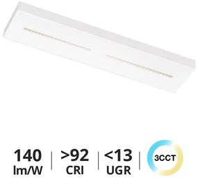 Plafoniera LED 120x30 28W 36W 42W CCT CRI92 con driver Philips Colore Bianco Variabile CCT