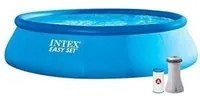 Intex 26166np piscina fuori terra easy set rotonda pompa filtro 3785 l-h scaletta telo base e copertura 12430 l pvc azzurro 457x107 cm 457 x 107 cm con pompa filtro