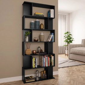 Libreria/divisorio nero 80x24x192 cm in truciolato