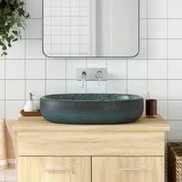 Lavabo da Appoggio Turchese Ovale 59x40x14 cm Ceramica 155101