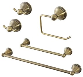 Set accessori a muro 5 pezzi in acciaio con finitura bronzo e viti incluse  Iris