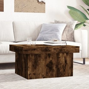 Tavolino Da Salotto Rovere Fumo 80x55x40 Cm Legno Multistrato /