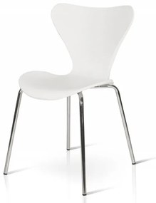 Set di 4 sedie COCONUT in polipropilene bianco e gambe in metallo cromato