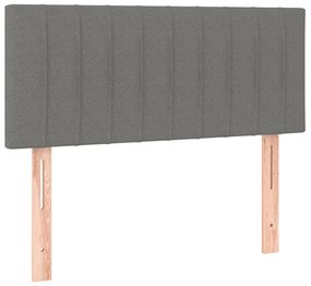 Letto a Molle Materasso e LED Grigio Scuro 80x200 cm in Tessuto