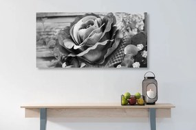Stampa su tela – Rose vintage eleganti in bianco e nero