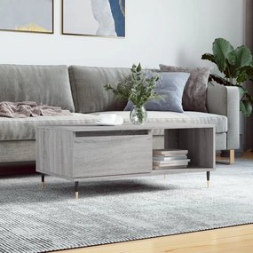 Tavolino Salotto Grigio Sonoma 90x50x36,5 Cm Legno Multistrato /