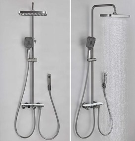 Sistema doccia esterno ELT1104 termostatico digitale a 4 uscite, grigio canna di fucile — Nero opaco