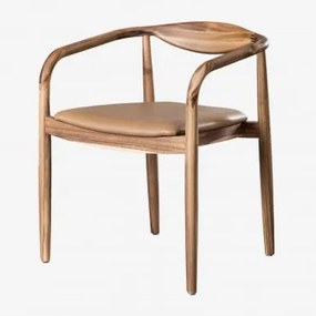 Confezione da 2 sedie da pranzo in legno di acacia e similpelle - Sklum