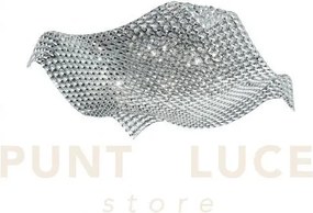 Plafoniera rumba trasparente 9 luci attacco g9 72x72x16cm in metall...