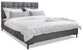 Letto matrimoniale imbottito grigio con rete inclusa 180x200 cm Eve – Miuform