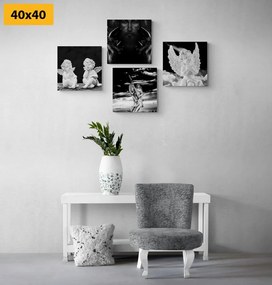 Set di quadri – Gioia celeste in bianco e nero