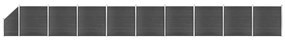 Set Pannelli Di Recinzione İn Wpc 1657x(105-186) Cm Nero /