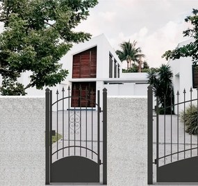 Cancello manuale battente Marmolada in ferro, apertura a destra, L 104.5, H 180-195 cm, di colore nero