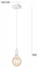 Lampadario a sospensione con filo ASTRID 1xE27/60W/230V bianco