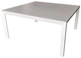 Tavolo in alluminio Claveland bianco opaco allungabile cm97-149x149xh75